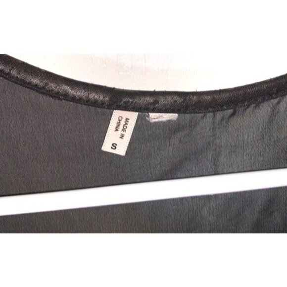 Black Sleeveless Sheer Top With Beaded Design On Front - Size S - Picture 2 of 7